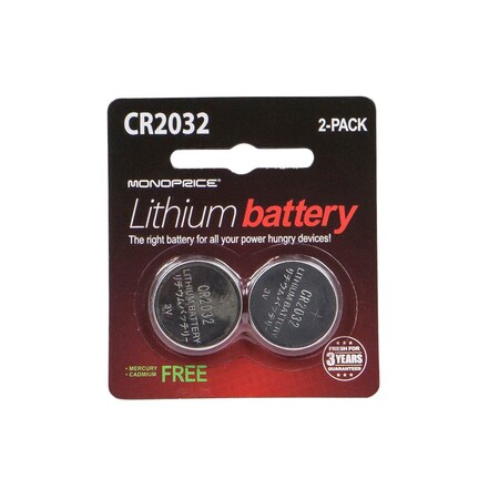 Monoprice CR2032 3V Lithium Battery_ 2-Pack 10370